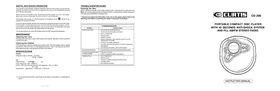 Notice CURTIS CD290 Lecteur/enregistreur de cd