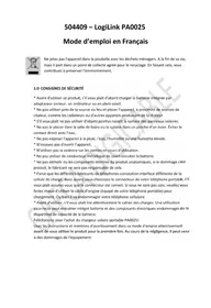Notice LOGILINK PA0025 Chargeur téléphone portable