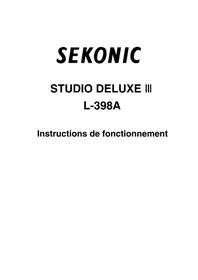 Notice SEKONIC STUDIO DELUXE III L398A Luxemètre