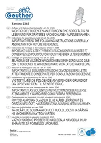 Notice Geuther TAMINO Chaise haute