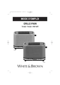 Notice WHITE AND BROWN TA 624 Grille pain