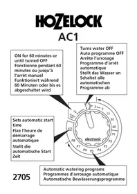 Notice HOZELOCK AC1 2705 Таймер полива