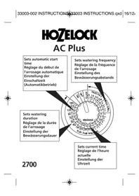 Notice HOZELOCK AC PLUS 2700 Таймер полива