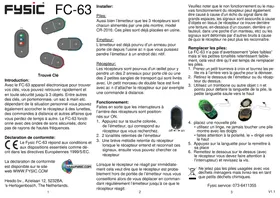 Notice Fysic FC63 Télécommande