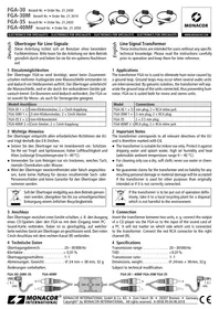 Notice Monacor FGA30M Convertisseur audio/vidéo