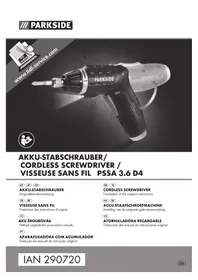 Notice PARKSIDE PSSA 3.6 D4 Schroevendraaier
