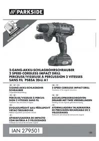Notice PARKSIDE PSBSA 20LI A1 Furadeira