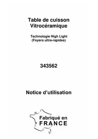 Notice BRICO DEPOT 343562 Cuisinière