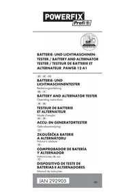 Notice POWERFIX PAWSB 12 A1 Générateur
