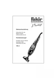 Notice FAKIR PRESTIGE 106 EL Aspirateur