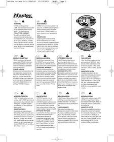Notice Master Lock 249EURDAT Notice d\'utilisation