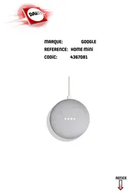 Notice GOOGLE HOME MINI Haut-parleur