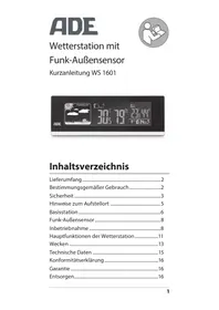 Notice ADE WS 1601 Station Météo