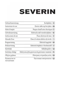 Notice SEVERIN KP 1011 Piano cottura elettrico