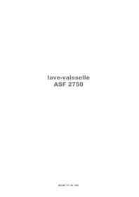 ARTHUR MARTIN ELECTROLUX ASF 2750 - Lave-vaisselle