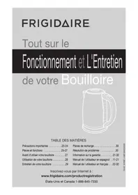 Notice FRIGIDAIRE FPKT58D7NS Machine à café