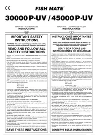 Notice Closer Pets FISH MATE 45000 PUV Détecteur de poissons