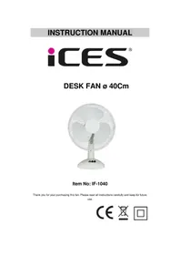 Notice Ices IF1040 Ventilateur
