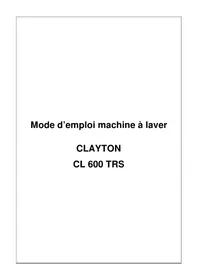 Notice Clayton CL600TRS Machine à laver