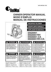 Notice RedMax EBX8001RHCA Souffleur