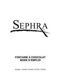 Notice Sephra CF27R2 Appareil à fondue, raclette et wok