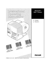 Notice Paxar MONARCH 9825 Imprimante d'étiquettes