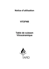 Notice Yard VIT2FNB Cuisinière