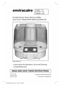 Notice Enviracaire EWM350 Humidificateur