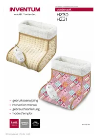 Notice INVENTUM HZ30 Couverture/coussin chauffant
