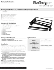 Notice StarTech.com ADJDINKIT Unite Centrale