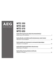 Notice AEG MTD 650 Tankless Water Heater