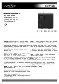 Notice Gewiss GW14831 Répéteur de signal RF