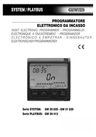 Notice Gewiss GW20825 Commutateur horaire numérique