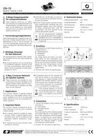 Notice Monacor DN10 Crossover audio