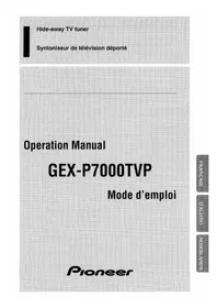 Notice PIONEER GEXP7000TVP Téléviseur
