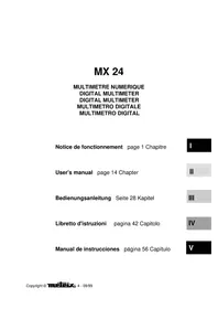 Notice METRIX MX 24 Multimètre