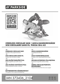 Notice PARKSIDE PHKSA 20LI A2 Elektrisk sav