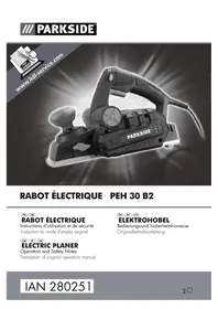 Notice PARKSIDE PEH 30 B2 Raboteuse électrique