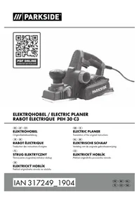 Notice PARKSIDE PEH 30 C3 Raboteuse électrique