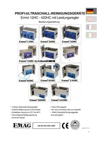 Notice EMAG EMMI 60HC Ultrasonic cleaner