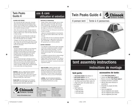 Notice Chinook TWIN PEAKS GUIDE 4 Tente