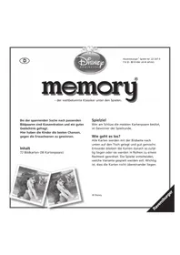 Notice RAVENSBURGER DISNEY PRINCESS MEMORY Jeu de société