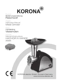 Notice KORONA 25200 Mincer