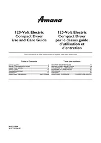 Notice AMANA NEC3120FW Tumble drier