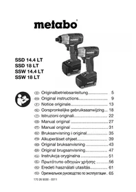 Notice METABO SSD 144 LT Avvitatore