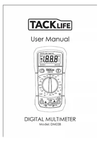 Notice Tacklife DM03B Multimètre