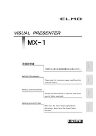 Notice Elmo MX1 Document camera