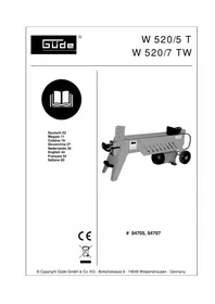 Notice Güde W5207TW Fendeur de bois