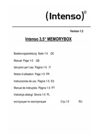 Notice INTENSO 3.5 MEMORY BOX Disque dur