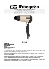 Notice Orbegozo SE 1600 Secador de pelo